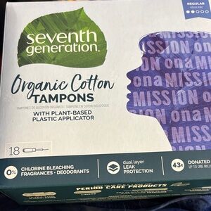 Seventh Generation Organic Cotton Tampons - 2packs 36 regular
